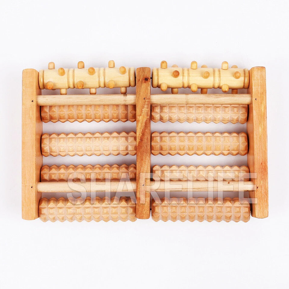 Wooden Foot Massager Roller Relieve Plantar Fasciitis Acupressure Therapy Tool - image 4 of 4