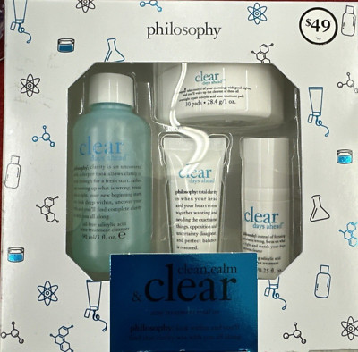 Philosophy Clear Days Ahead Acne Treatment 4 Pc. Trial Set Rare Discontinued NEW