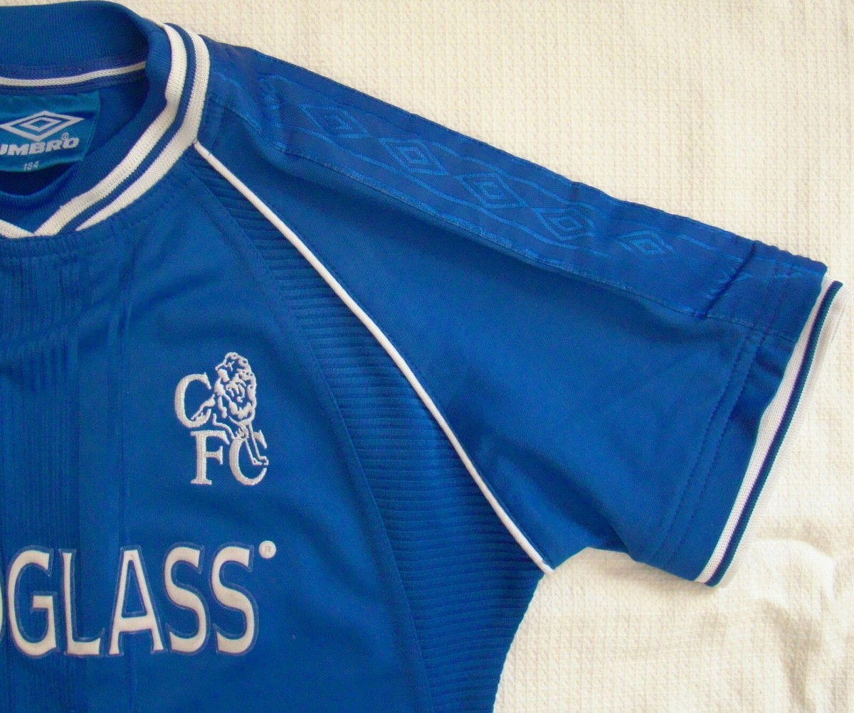 Maillot Chelsea FC Domicile 1999-2001 – Umbro – Taille Enfant 134 Cm (8/9 Ans)