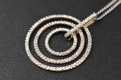 10K White & Yellow Gold Pendant w/ Diamonds on 18" Chain - 4.2g Total - Picture 6 of 13