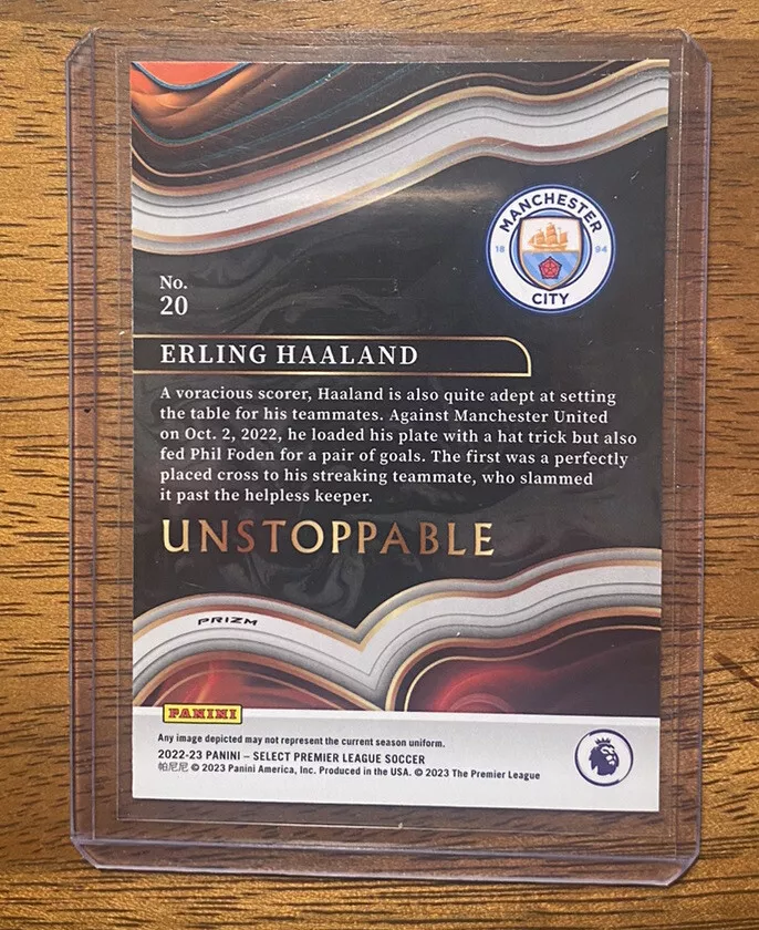 2022-23 Panini Select EPL Erling Haaland Unstoppable SILVER Insert