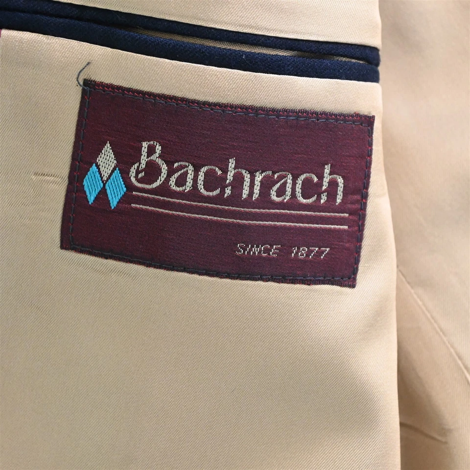 Blazer Abrigo Deportivo Chaqueta De Colección Bachrach Hecho en EE. UU. 40R Azul Marino Franela Botón Dorado Foto 4 de 4