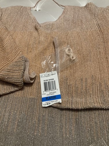 NUEVO INC International Concepts Blush Jardín Melocotón Explosión Suéter Metálico Talla XL - Imagen 6 de 12