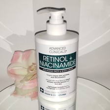 Advanced Clinicals Retinol  Niacinamide Anti Aging Face  Body Cream Vegan 15oz