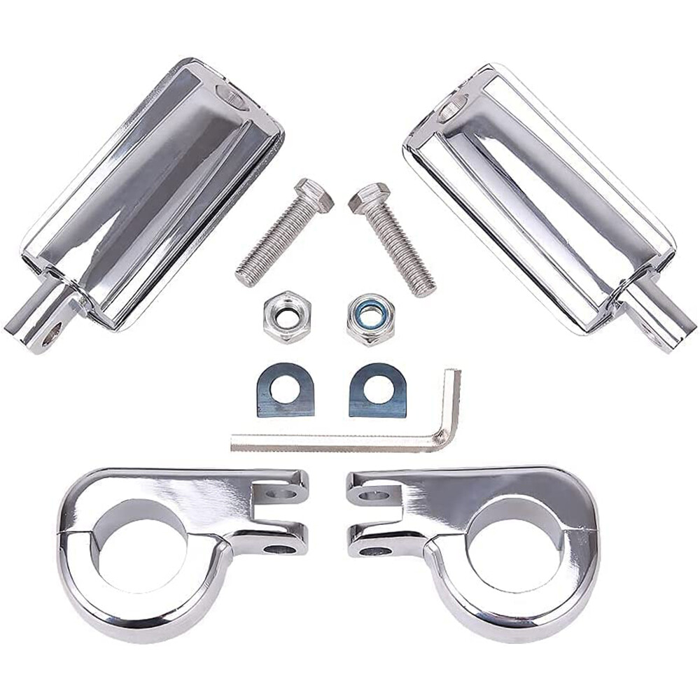 Chrome 11/4” Motorcycle Highway Foot Pegs PClamp Mount For Indian