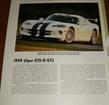1999 DODGE VIPER GTS-R/GT2 SPECS INFO PHOTO 99 GTSR