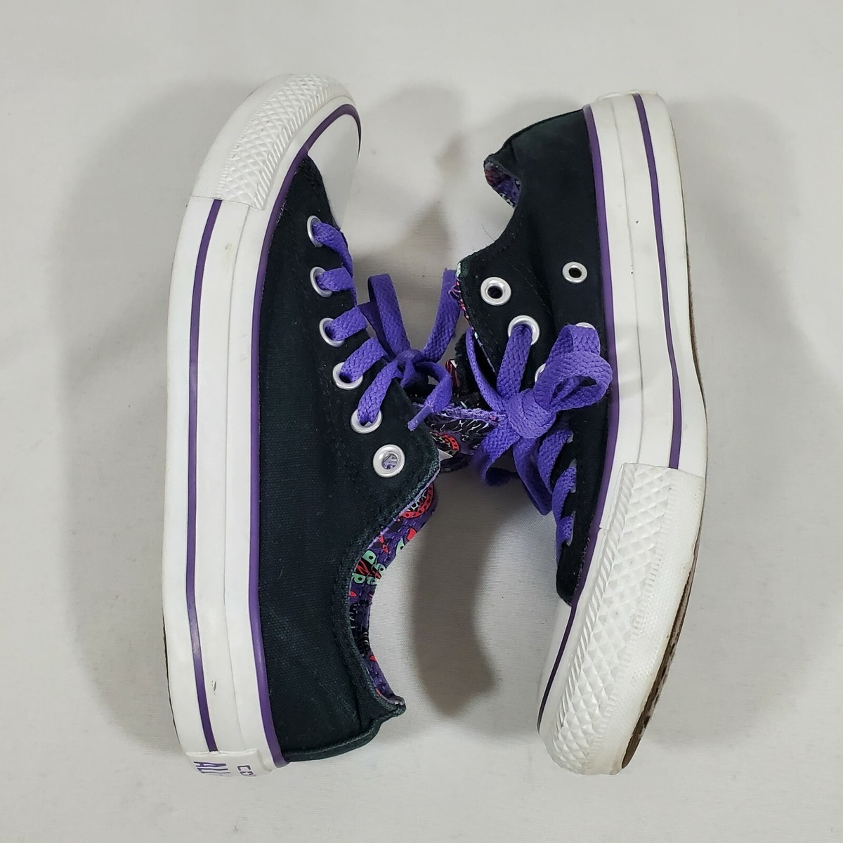 Converse All Star Double Tongue Shoes Womens US 7 Purple Converse All Star Double Tongue Shoes Womens US 7 Purple