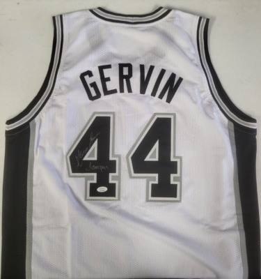 GEORGE GERVIN #44 SAN ANTONIO SPURS SIGNED AUTOGRAPHED CUSTOM