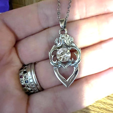 Heritage Jewellery Scottish Necklace Pendant Clear Stone Boxed