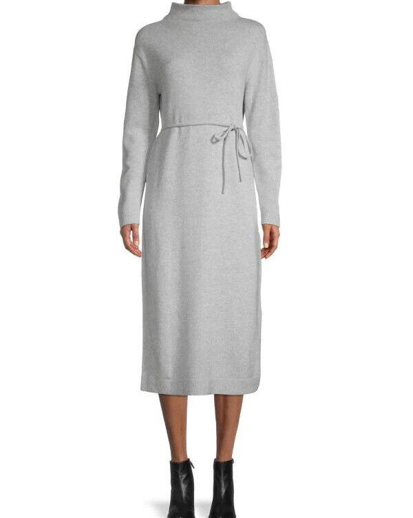 Vince ITALIAN Wool Cashmere Funnel Neck Midi Dress Grey M for sale online |  eBay
