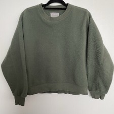 Women  s Everlane The ReNew Fleece Oversized Sweatshirt Green Size Medium