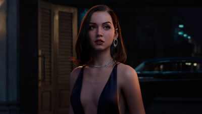 Anime xie boli cgi women ana de armas brunette shoulder Playmat Gaming Mat Desk