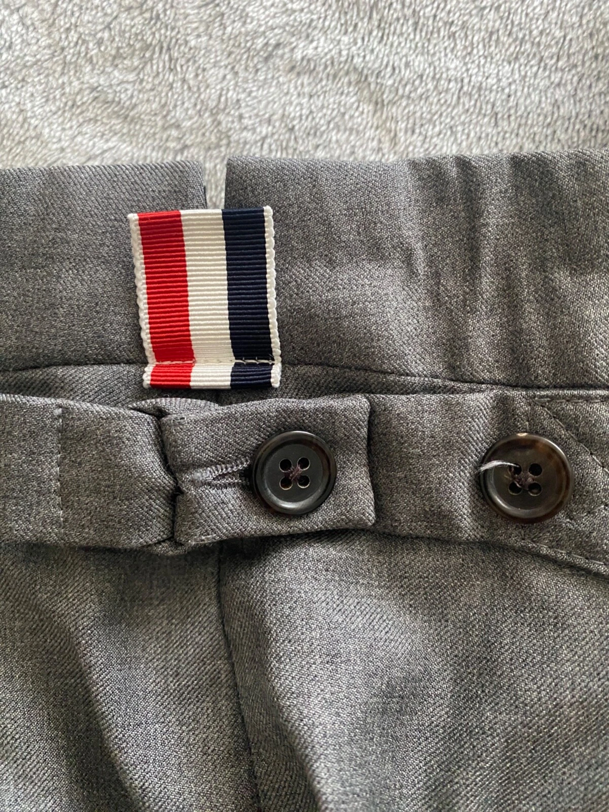 THOM BROWNE. Pantaloni Abito Pantaloni Polsini Tagliati Lana Grigio 44 3