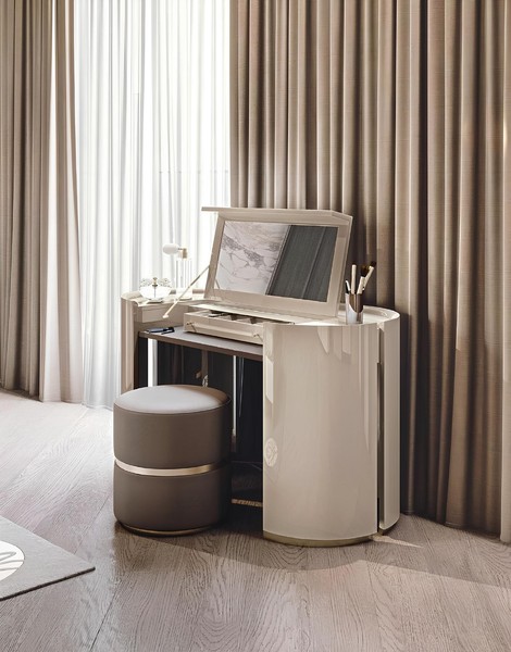 Schminktisch Mit Spiegel Schlafzimmer MöBel Design Nachttisch Hocker 2Tlg. Neu-image