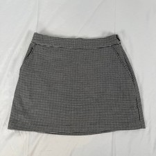 Abercrombie Fitch Women's Black White Houndstooth Mini Skort Tweed Size S