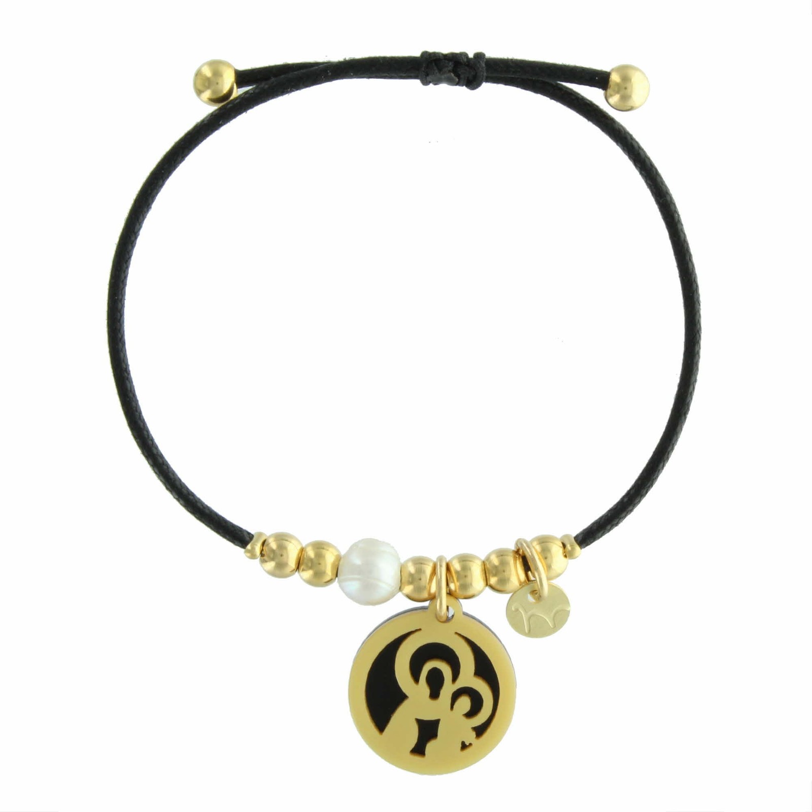 Bracelet Notre Dame du Mont Carmel étanche en acier inoxydable doré à l'or fin