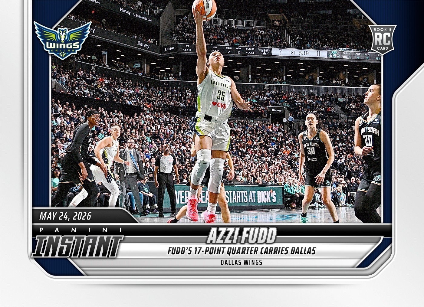 2026 Panini Instant WNBA #88 Azzi Fudd Dallas Wings RC - Presale