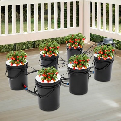Farmer DWC Hydroponik System 20L Tiefwasserkultur mit 6 Eimern Hydroponic System