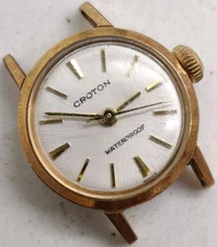 Vintage Croton FHF Cal. 57-21 17 jewel wrist watch runs For Repair