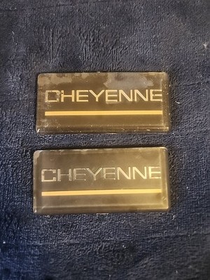 88-98 Chevrolet Cheyenne 2pc Roof Pillar Cab Emblem Badge Nameplate Side NEW