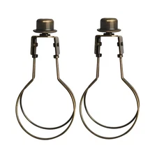Lampshade Clip on Adapter, Antique Brass, Light Bulb Clip, Attaching Finial,Lamp