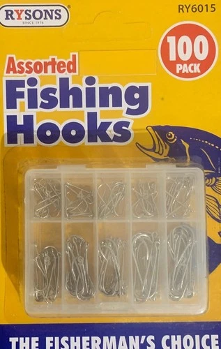 fishing hooks barb eyed 100 PCs Assorted Fishing Hooks Coarse Fishing Hooks