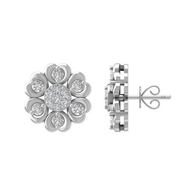 Sterlingsilber 0,62 kt im Labor gezüchteter Diamant Komposit Ohrstecker