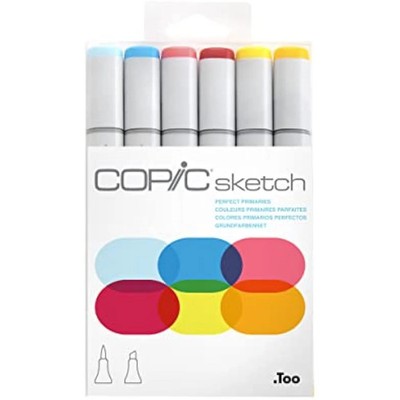 Copic Sketch farbiger Marker Stift - 6er Set Basics, für Kunst & Handwerk,