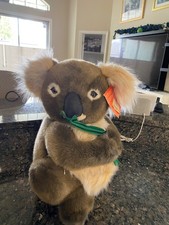 Vintage FAO Schwarz Koala Bear Plush Stuffed Animal With Tags 18  tall by 12"