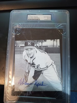 SIGNED PSA/DNA WARREN SPAHN HOF AUTO AUTOGRAPH