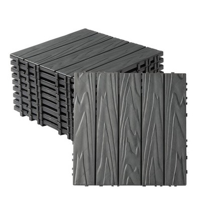 27pcs Plastic Interlocking Deck Tiles 12''x12'' Waterproof Flooring Tiles Outdoor