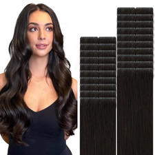 Vinbao 60G Invisi Edge Tape In Extensions Human Hair 22In 20Pcs Darkest Brown