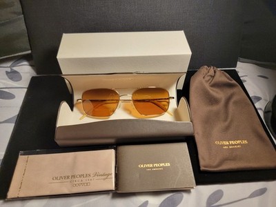 【セール中】ヴィンテージブラスフレームコンヴェックスグラス PF0025 Oliver Peoples Victory 55 Burn Notice Michael Weston Polarized