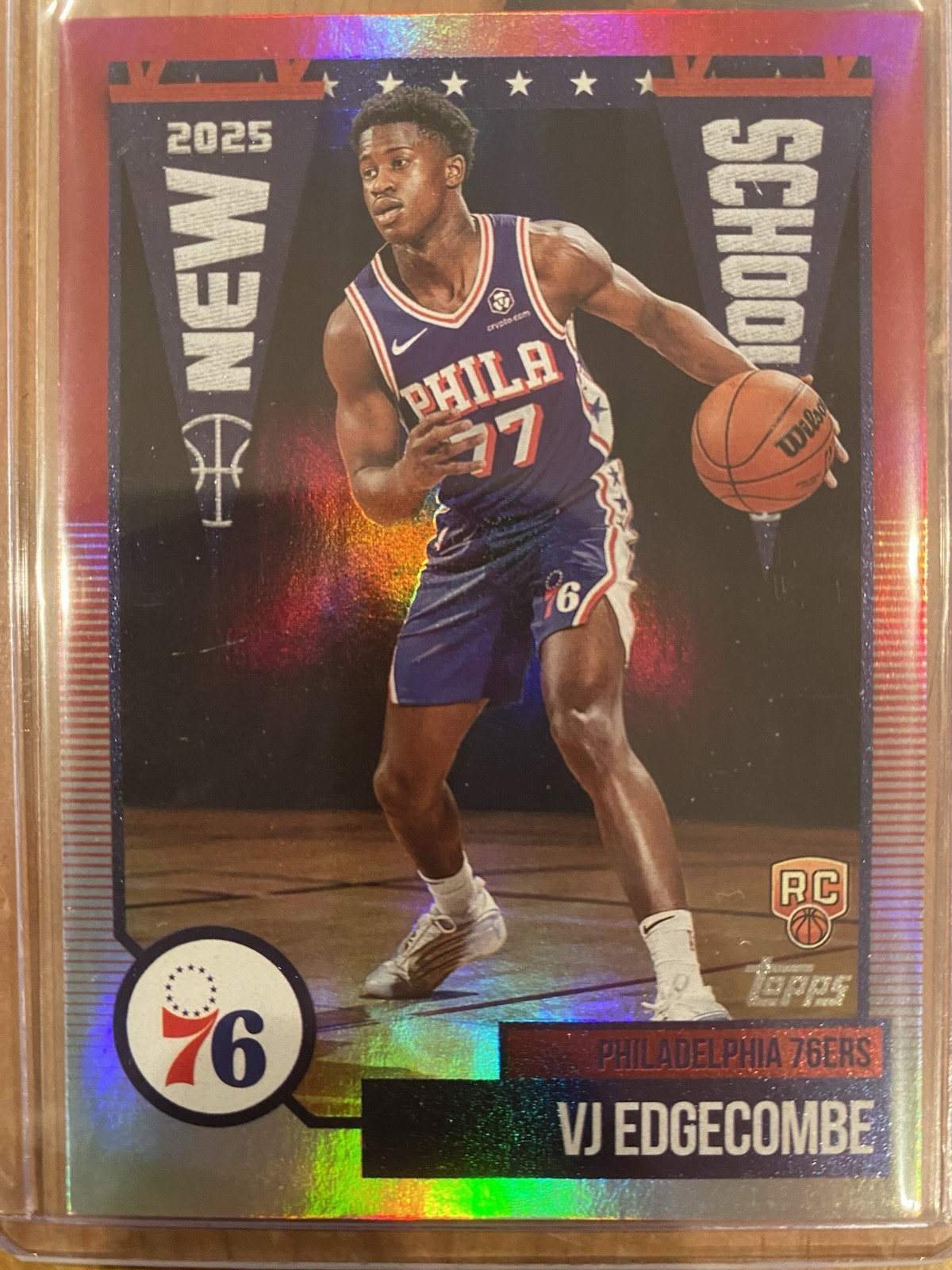 2025 Topps Flagship VJ Edgecombe New School #NS-3 Foil RC Rookie SP