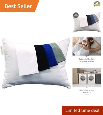 AllerEase Ultra Soft Pillow Protector - Travel Size 14''x20'' with Allergy Defense