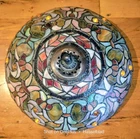 VTG Quoizel Tiffany Style Stained Glass 13”Light Shade Only Arts & Crafts Flower