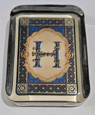 Punch Studio Crystal Paperweight Letter 'H' Monogram Made in France 4" x 3"