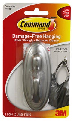 4 Pack - Traditional Hook, Brushed Nickel Metallic, Large - 17053BN-ES