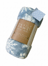 New Luxury Plush Pet Blanket Blue Snowflake Winter Dog Cat Throw 40"x54" Pet Paw