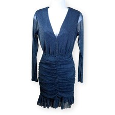Favlux Blue Sparkly Cut Out Bodycon Party Dress Medium