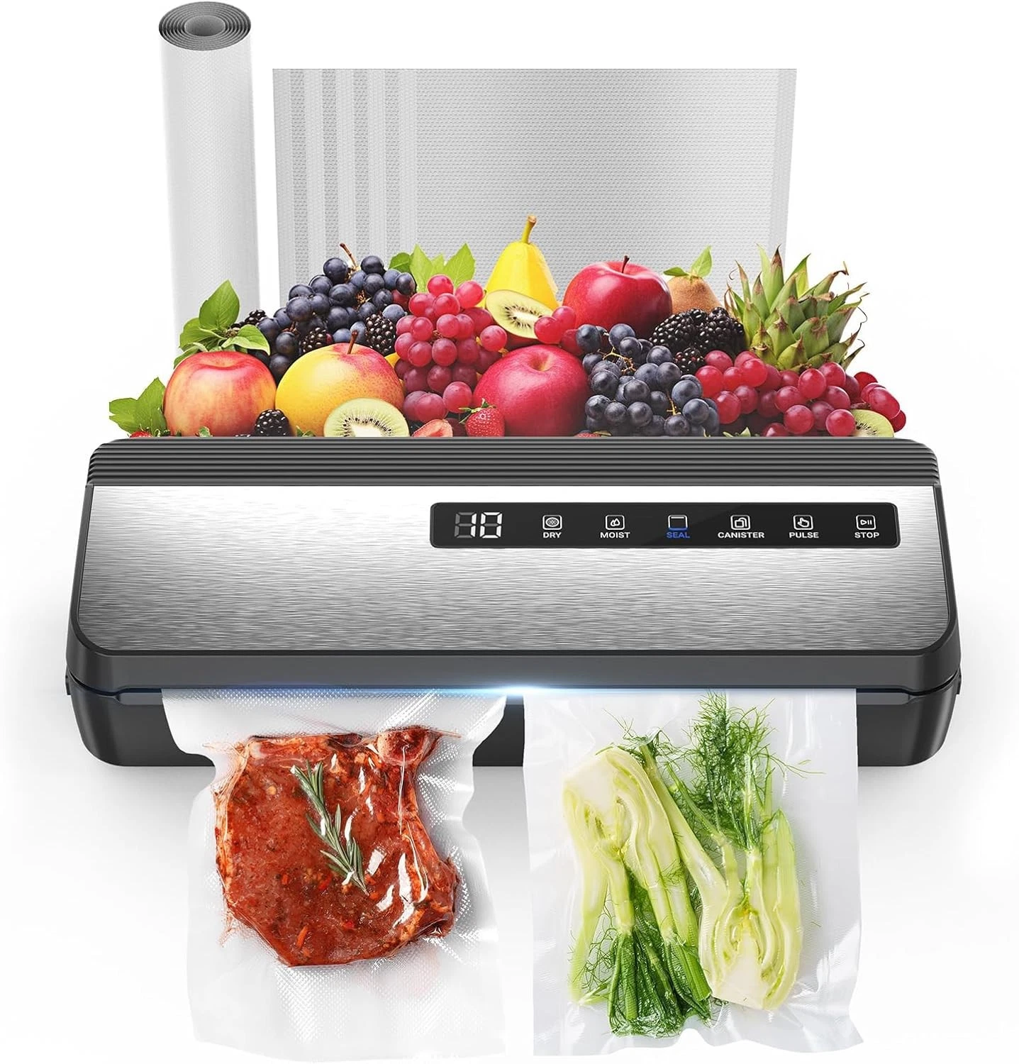 Vacuum Sealer Automatic Food Sealer 9-In-1 Food Vacuum Saver with Dry/Moist Mode