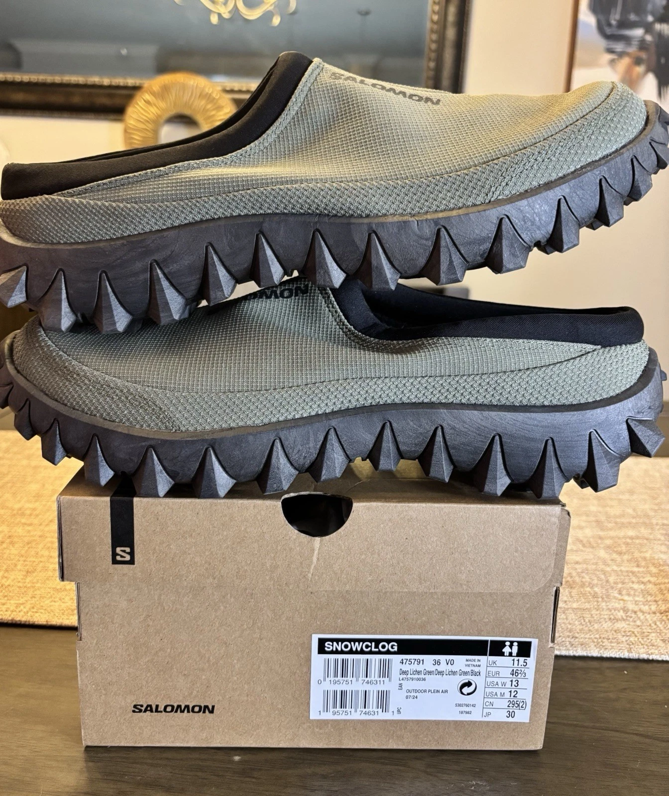 SALOMON SNOWCLOG VERDE LICHENE PROFONDO UOMO TAGLIA 12 VENDITORE AFFIDABILE