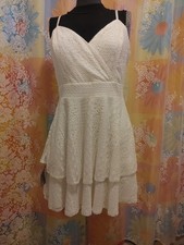 NWT le Chateau White Lace Mini dress SZ L Holiday Cocktail Spaghetti Straps
