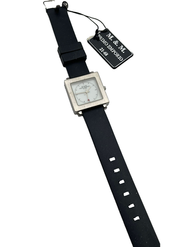 Merveilleux Montre M&m Primo Emporio Quartz Homme Acier Caoutchouc Carré - Photo 2 sur 2