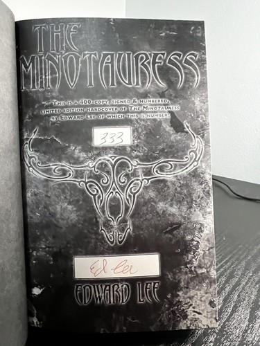The Minotauress Edward Lee Signed #333 Necro Publications Hardcover - Picture 2 of 4