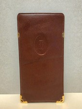 Cartier MUST DE CARTIER Bordeaux Leather Sunglasses Eyeglass Case Vintage UNISEX