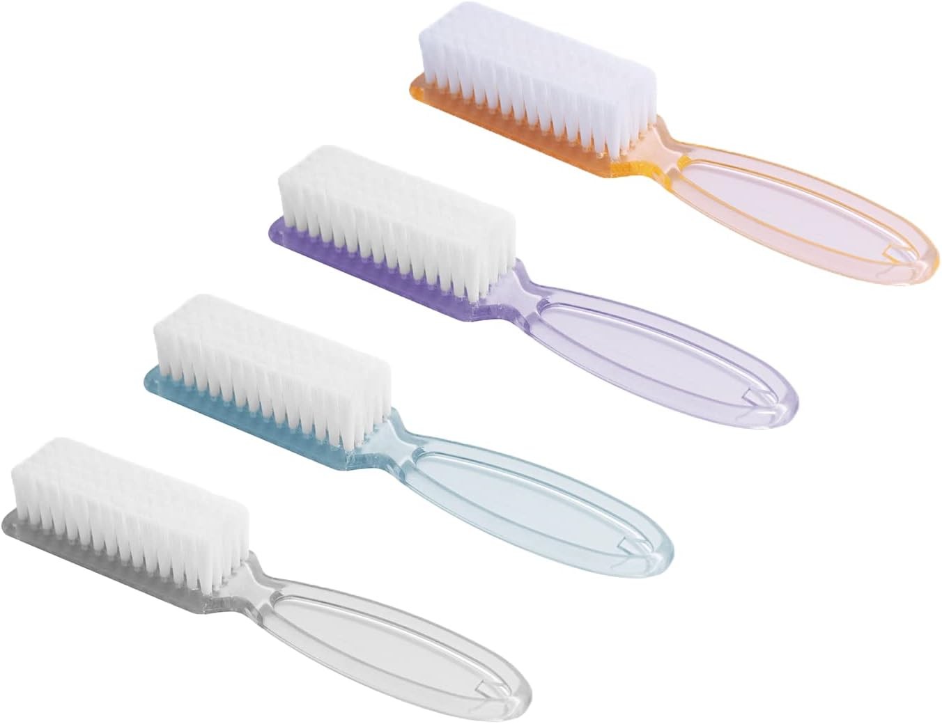 4 Pcs Nail Clean Brush Handle Toes Nail Finger Tip Cleaning Scrubbing Brushes f