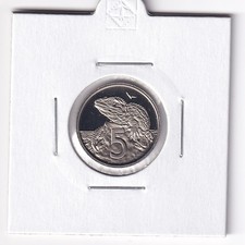 NEW ZEALAND PROOF:  1982 5 CENT COIN IN 2X2 HOLDER #4005