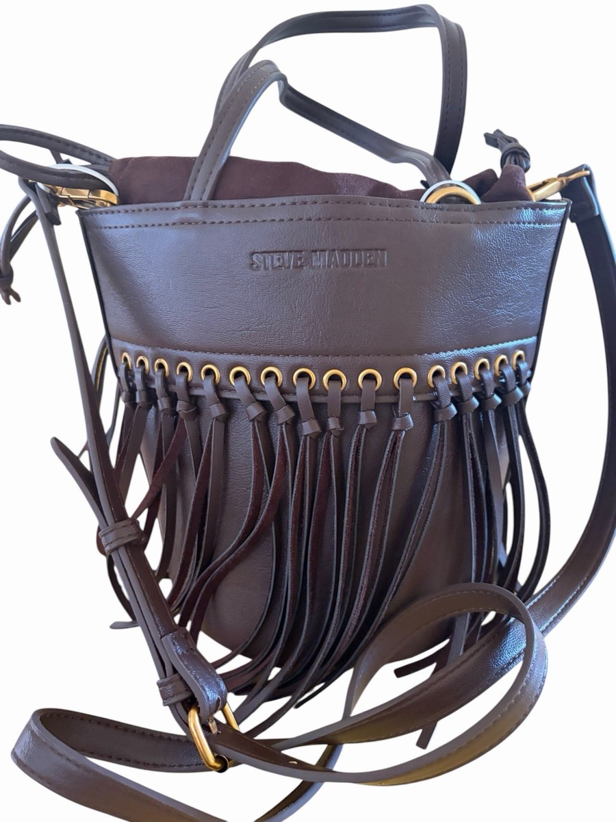 Steve Madden Boho Fringe Bucket Bag in 