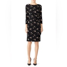 Lauren Ralph Lauren Black Floral Amadora Dress Size 2